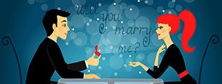 Wedding proposal illustration