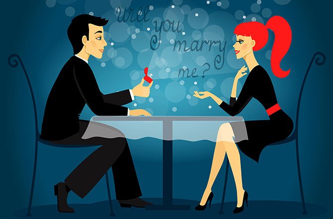 Wedding proposal illustration